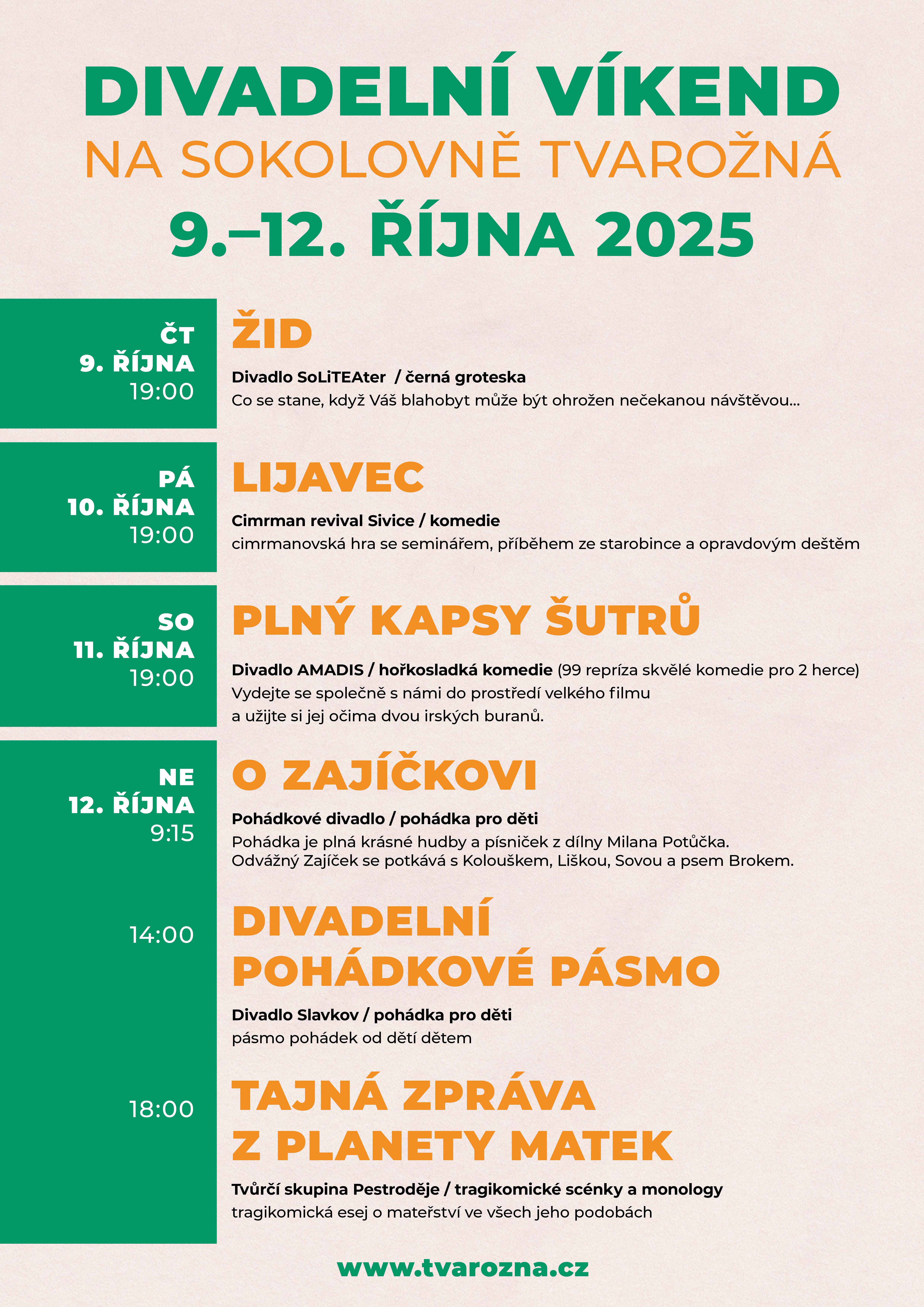 Divadelní víkend ve Tvarožné