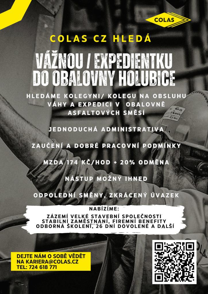 Nabídka práce - Vážnou/expedientku do obalovny holubice 1