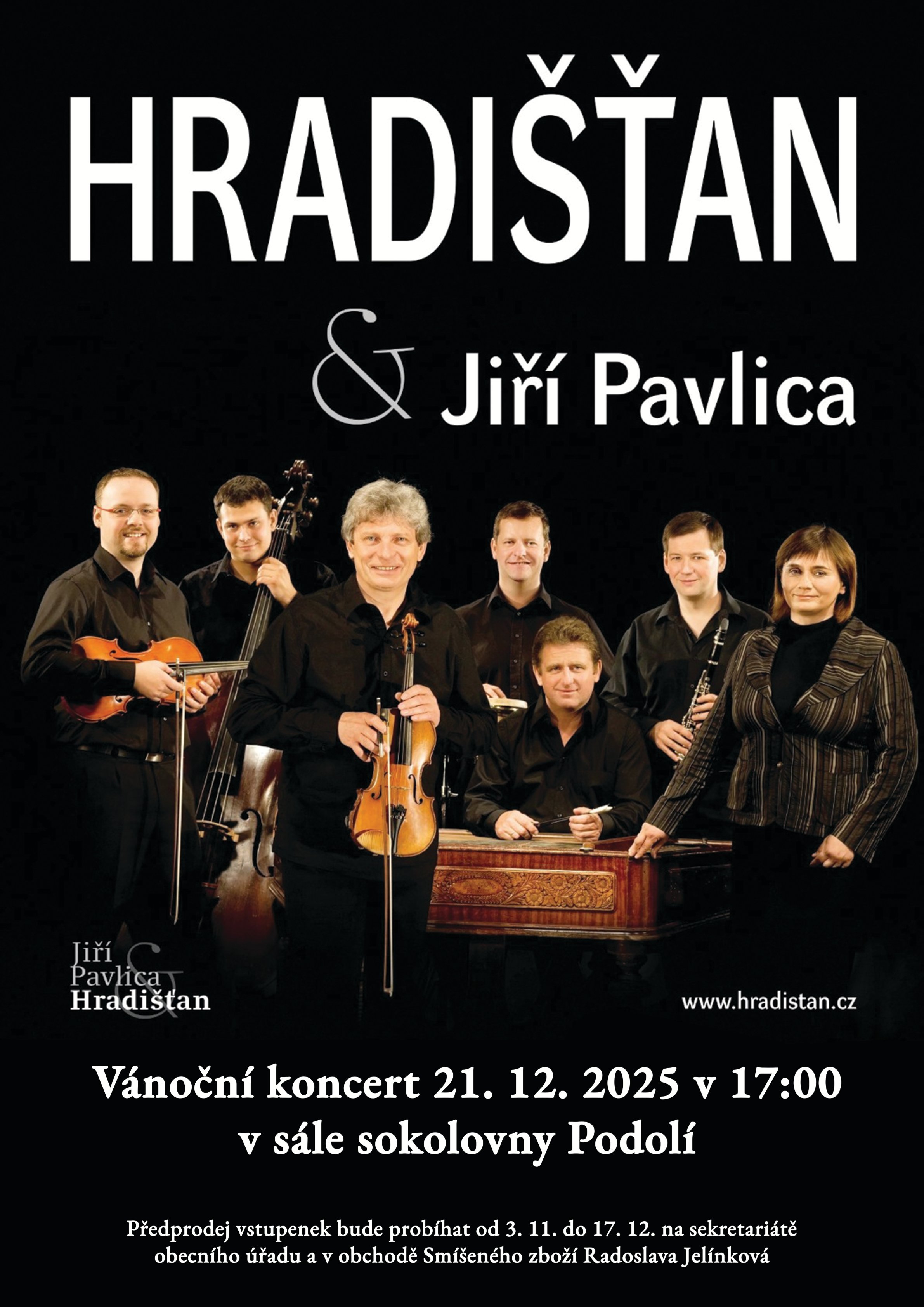 Vánoční koncert v Podolí - Hradišťan a Jiří Pavlica