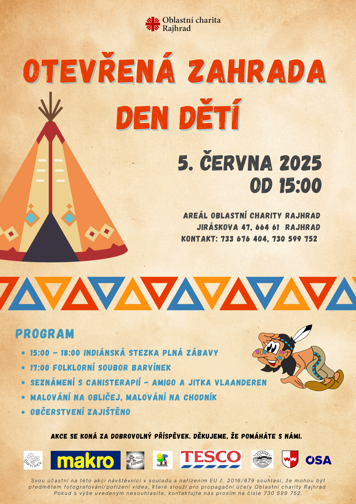 Oblastní charita Rajhrad - Otevřená zahrada - oslava Dne dětí