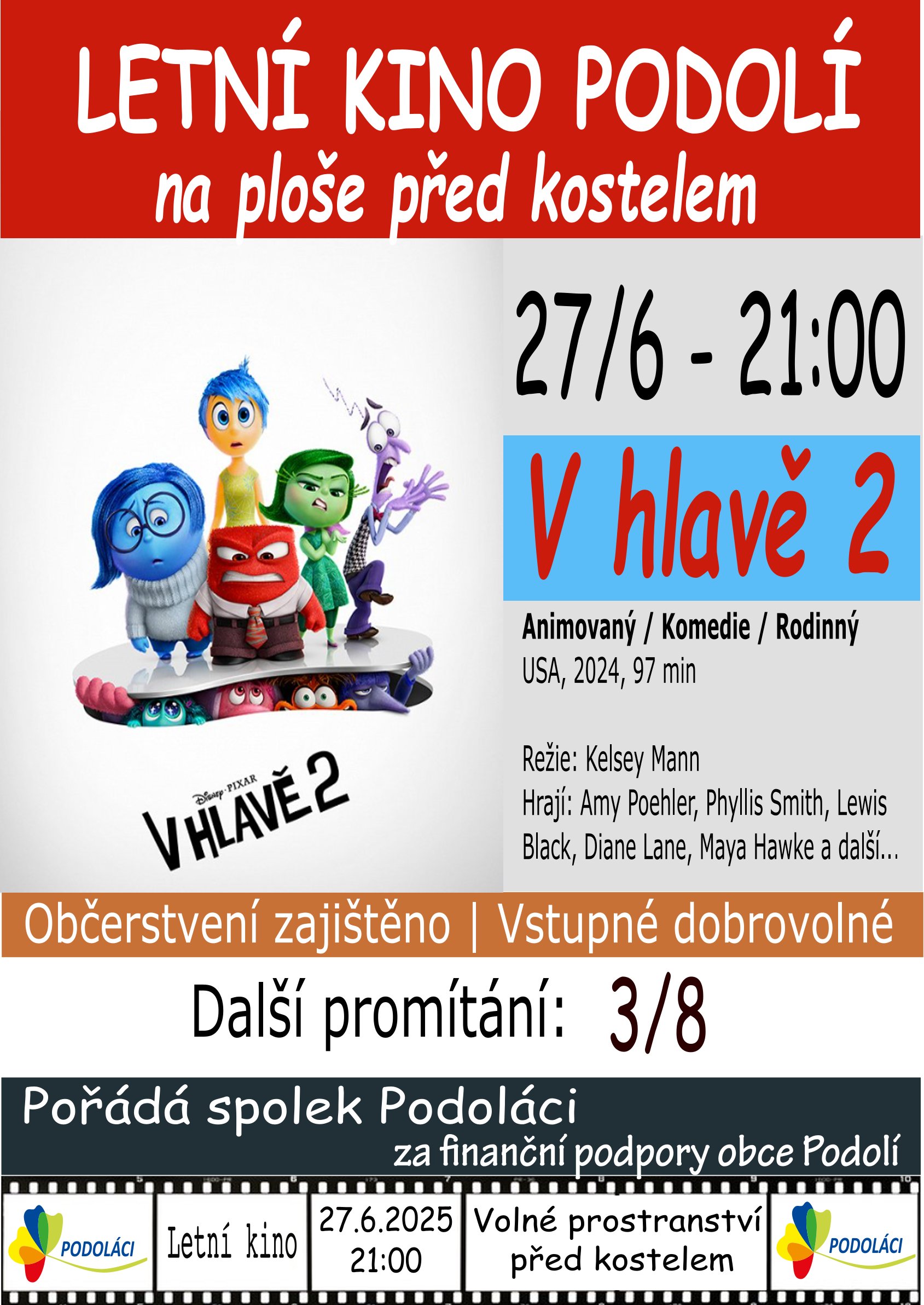 Letní kino Podolí - pátek 27. června 2025