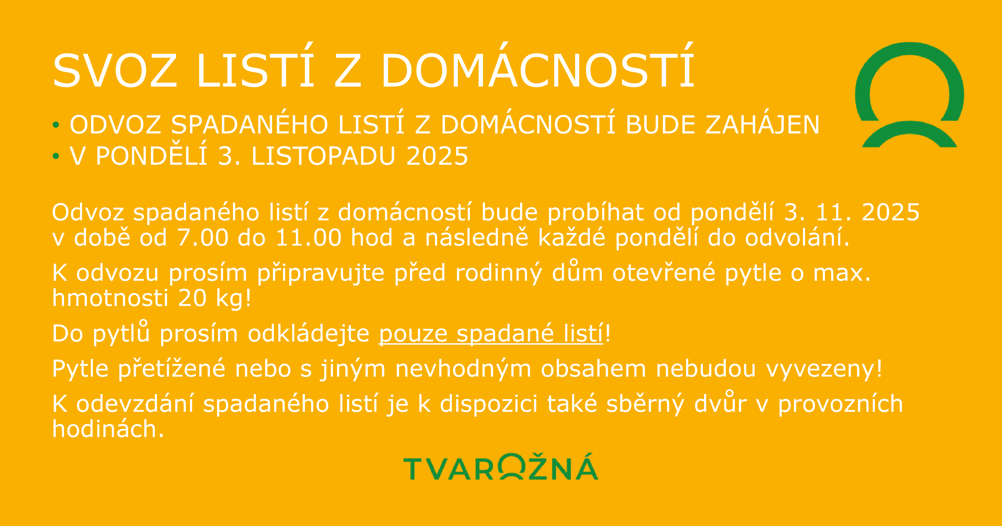 Svoz listí